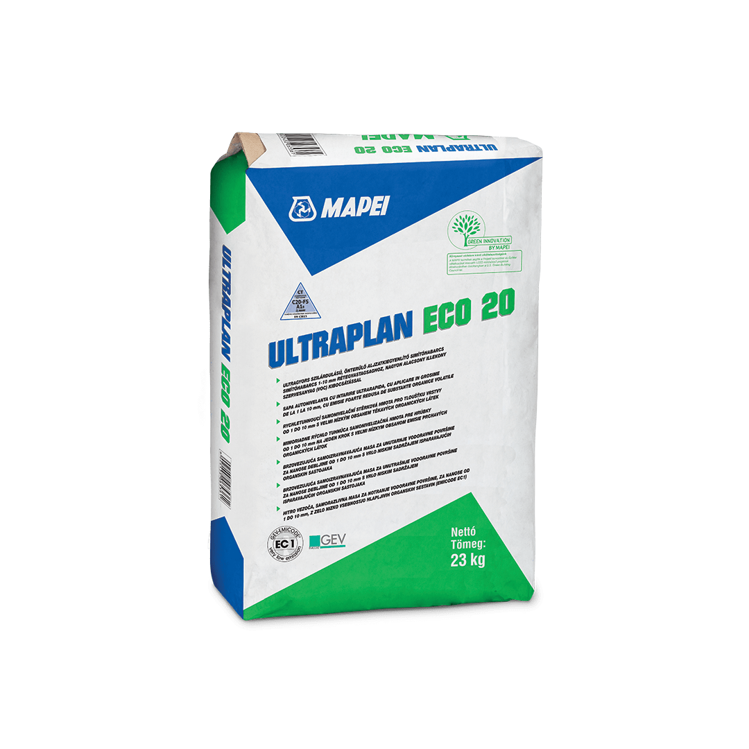 Mapei Ultraplan Eco 20 önterülő aljzatkiegyenlítő simítóhabarcs 1-10 mm-ig(23kg/zsák)